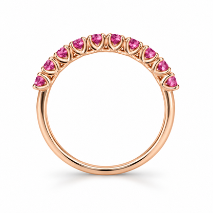 14K Rose Gold Ring with Vivid Rose Sapphires