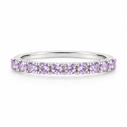 14K White Gold Ring with Delicate Lilac Sapphires