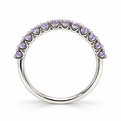 14K White Gold Ring with Delicate Lilac Sapphires