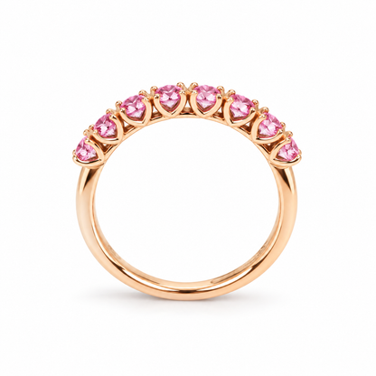 14K Rose Gold Ring with Delicate Pink Sapphires