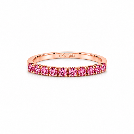 14K Rose Gold Ring with Vivid Rose Sapphires