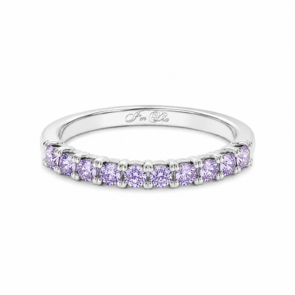 14K White Gold Ring with Delicate Lilac Sapphires