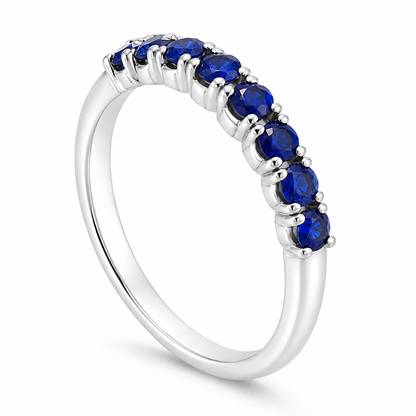4K White Gold Ring with Natural Royal Blue Sapphires