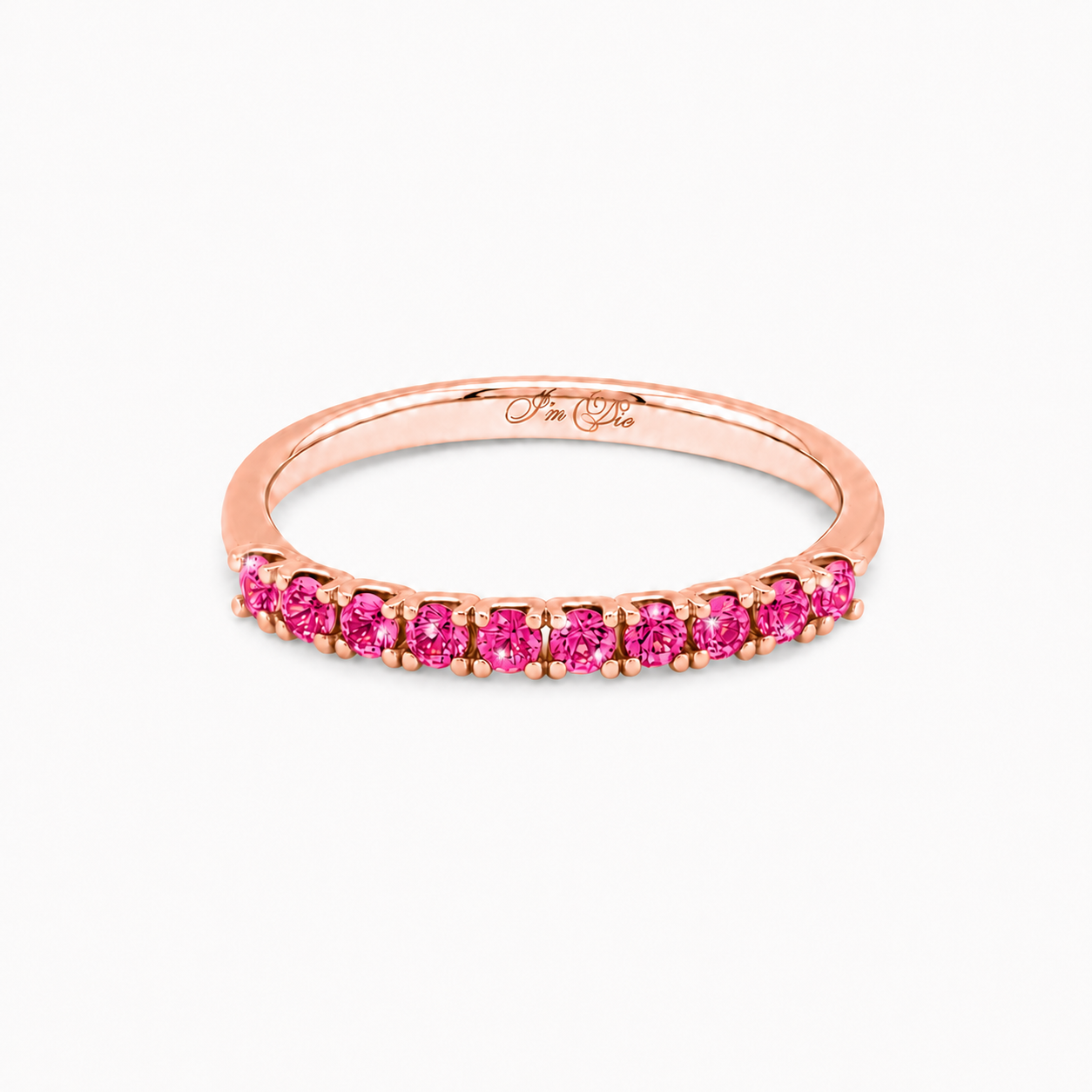 14K Rose Gold Ring with Vivid Rose Sapphires
