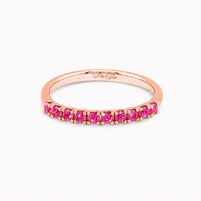 14K Rose Gold Ring with Vivid Rose Sapphires