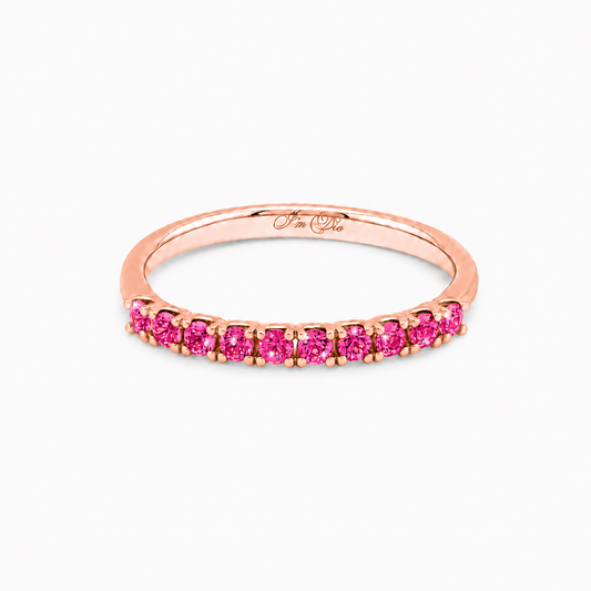 14K Rose Gold Ring with Vivid Rose Sapphires