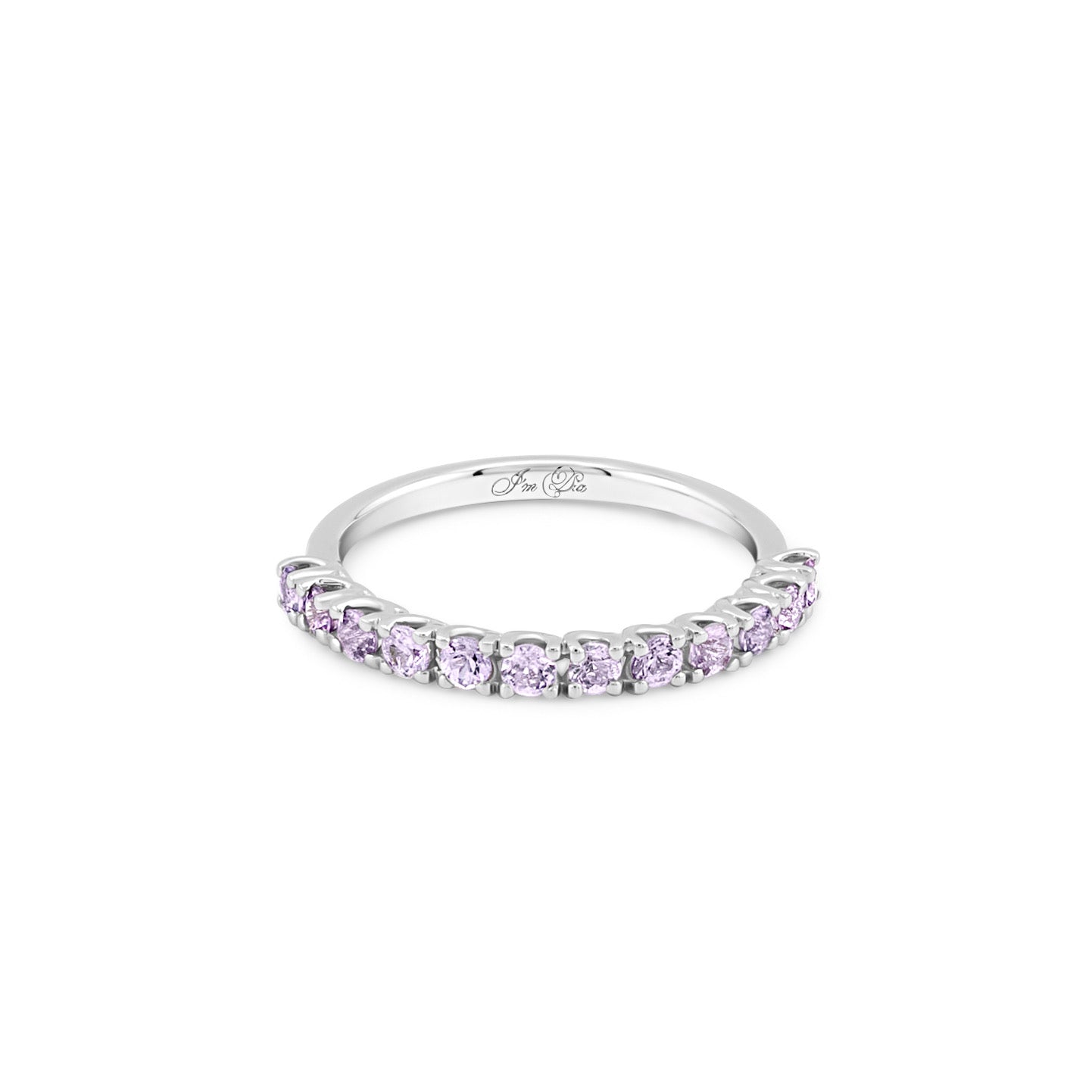 14K White Gold Ring with Delicate Lilac Sapphires