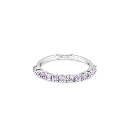 14K White Gold Ring with Delicate Lilac Sapphires