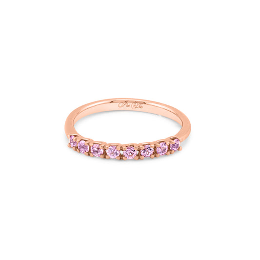 14K Rose Gold Ring with Delicate Pink Sapphires