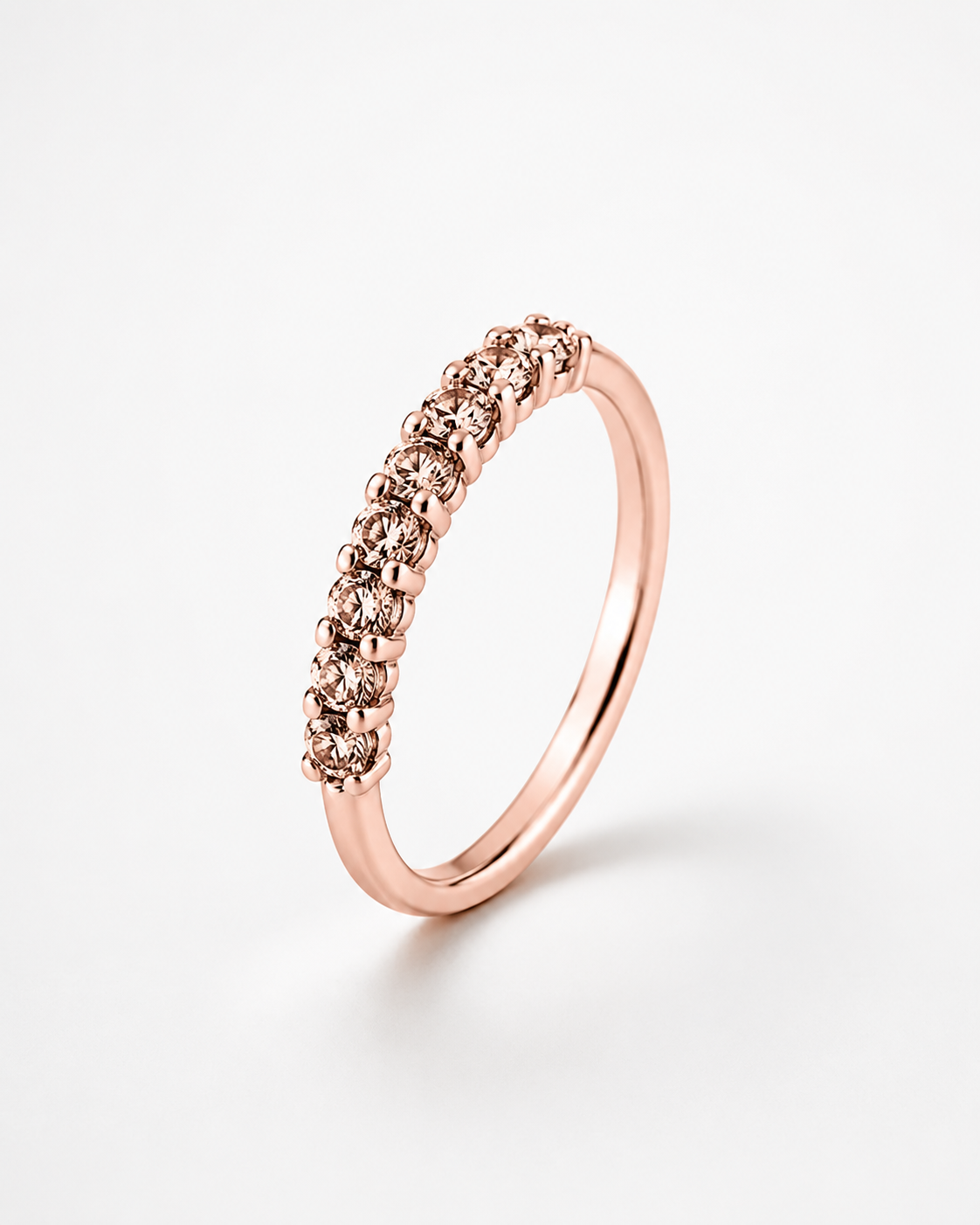 14K Rose Gold Ring with Natural Diamonds