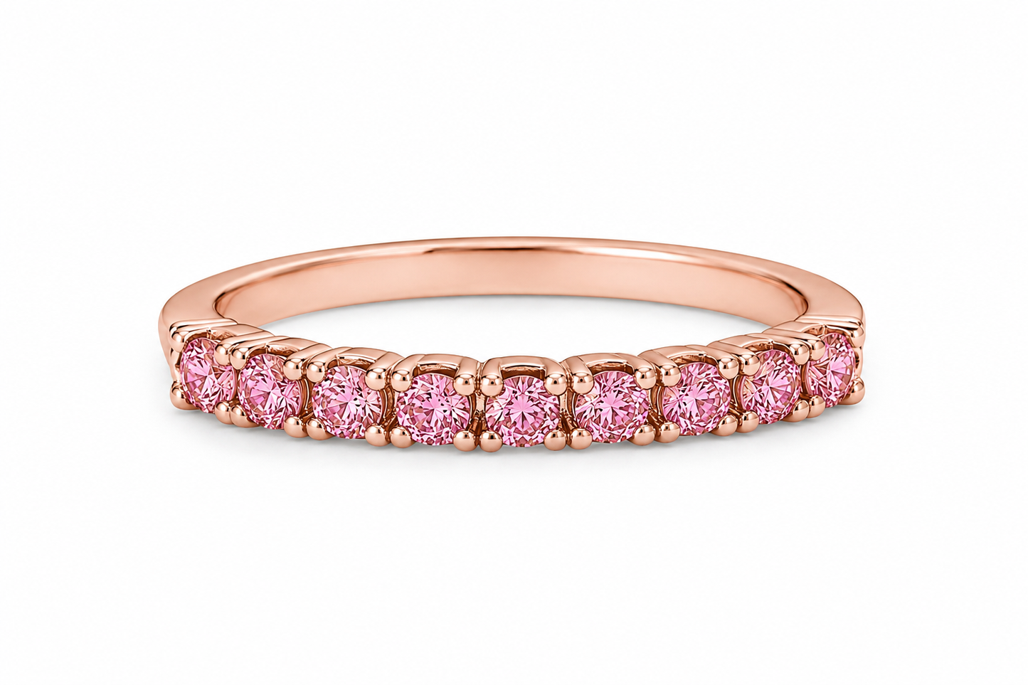 14K Rose Gold Ring with Vivid Rose Sapphires