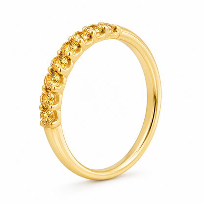 14K Yellow Gold Ring with Vivid Yellow Sapphires