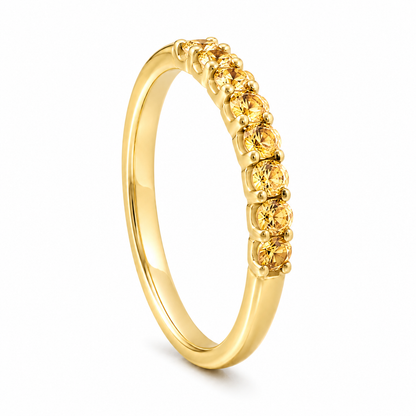 14K Yellow Gold Ring with Vivid Yellow Sapphires