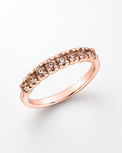 14K Rose Gold Ring with Natural Diamonds