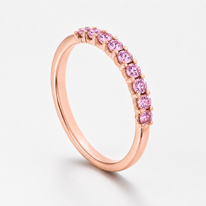 14K Rose Gold Ring with Delicate Pink Sapphires