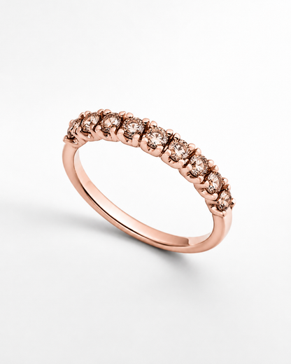 14K Rose Gold Ring with Natural Diamonds